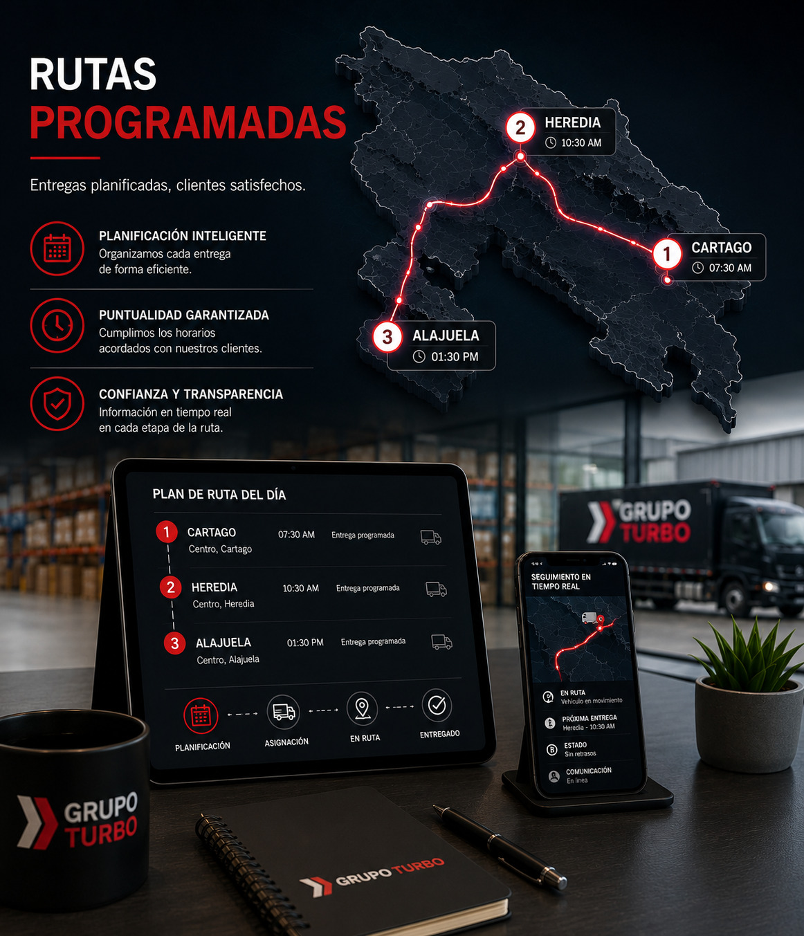 Rutas programadas de distribución